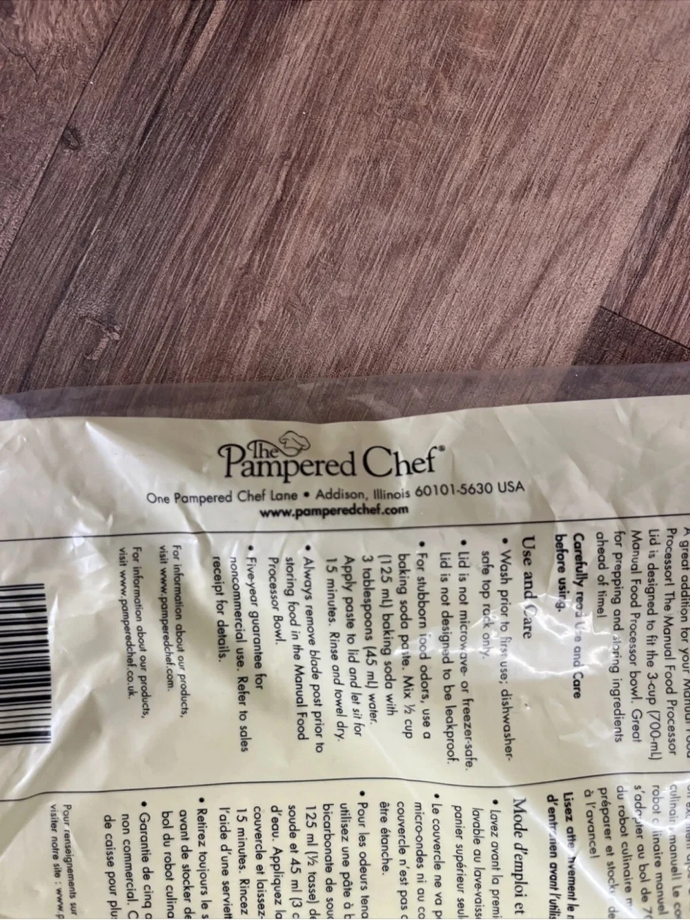 The Pampered Chef Manual Food Processor Lid